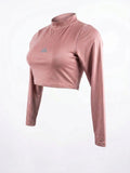Crop Top Manga Larga - Mujer - Color Palo de rosa