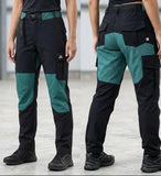 Pantalón No Convertible de montaña - Mujer - Color Negro-parches-verdes