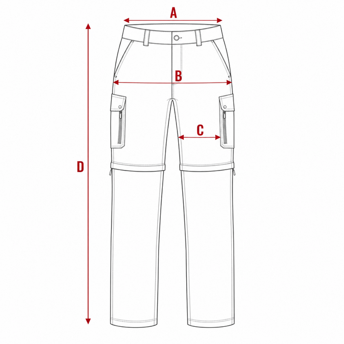 Cómo medir un pantalón convertible de montaña para mujer